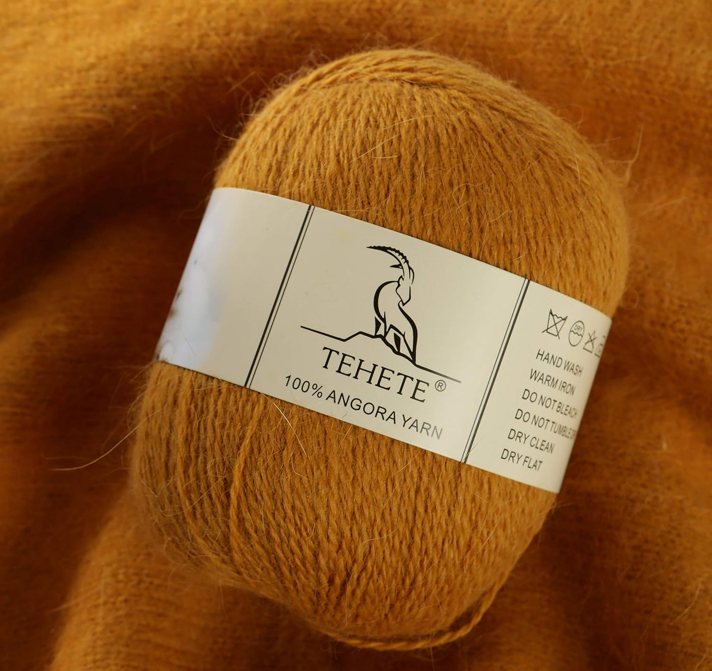 100% Angora Wool Yarn for Crocheting 2-Ply Soft Luxurious Fuzzy Chunky Knitting Yarn (Ginger),831