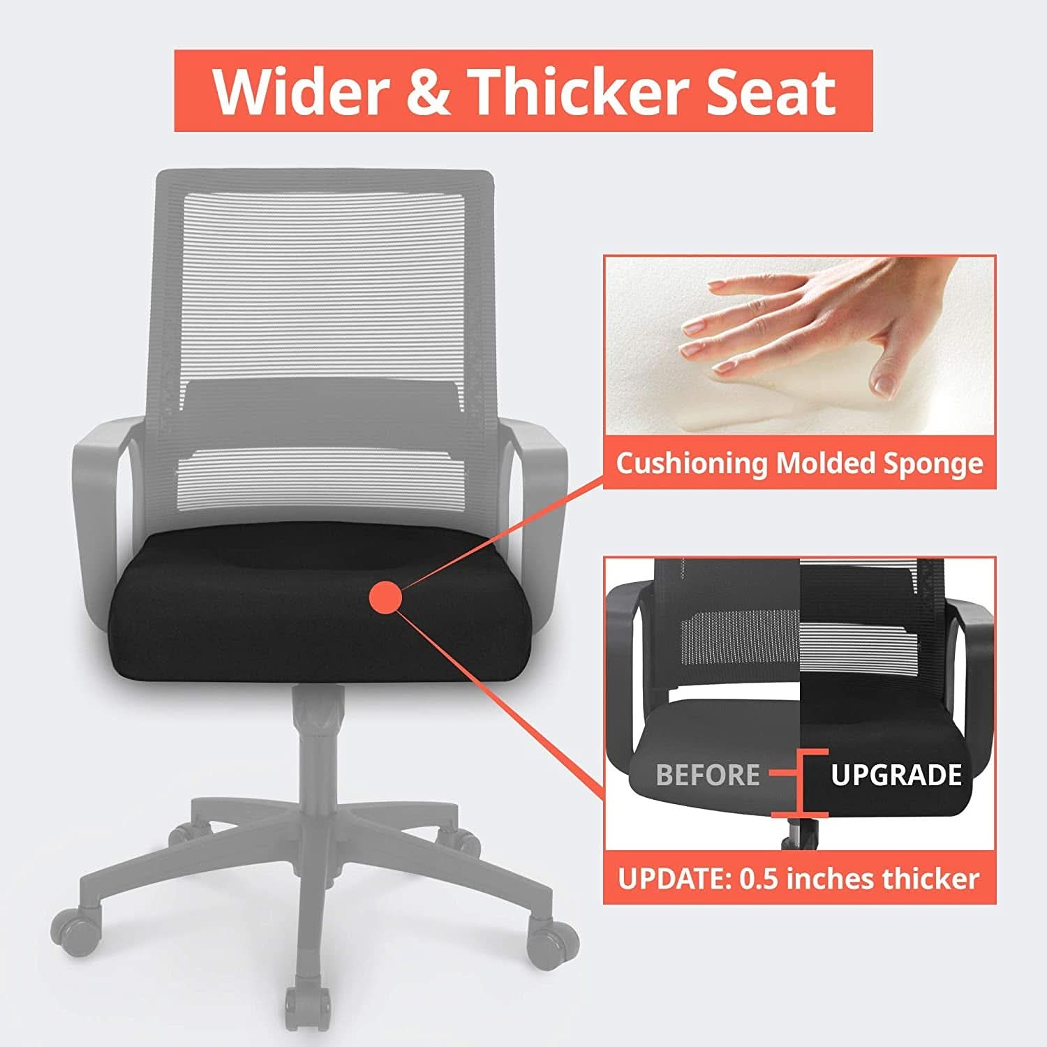 Ergonomic Mesh Office Chair With Lumbar Support And Breathable Back