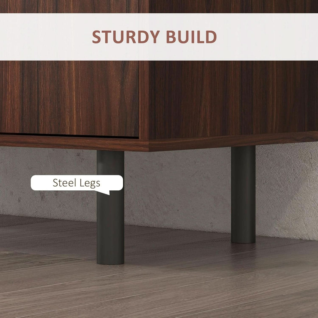 Rustic Brown Sideboard Buffet Cabinet With Three Drawers