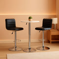 PU Leather Adjustable Bar Stools Set Of 2 Modern Style