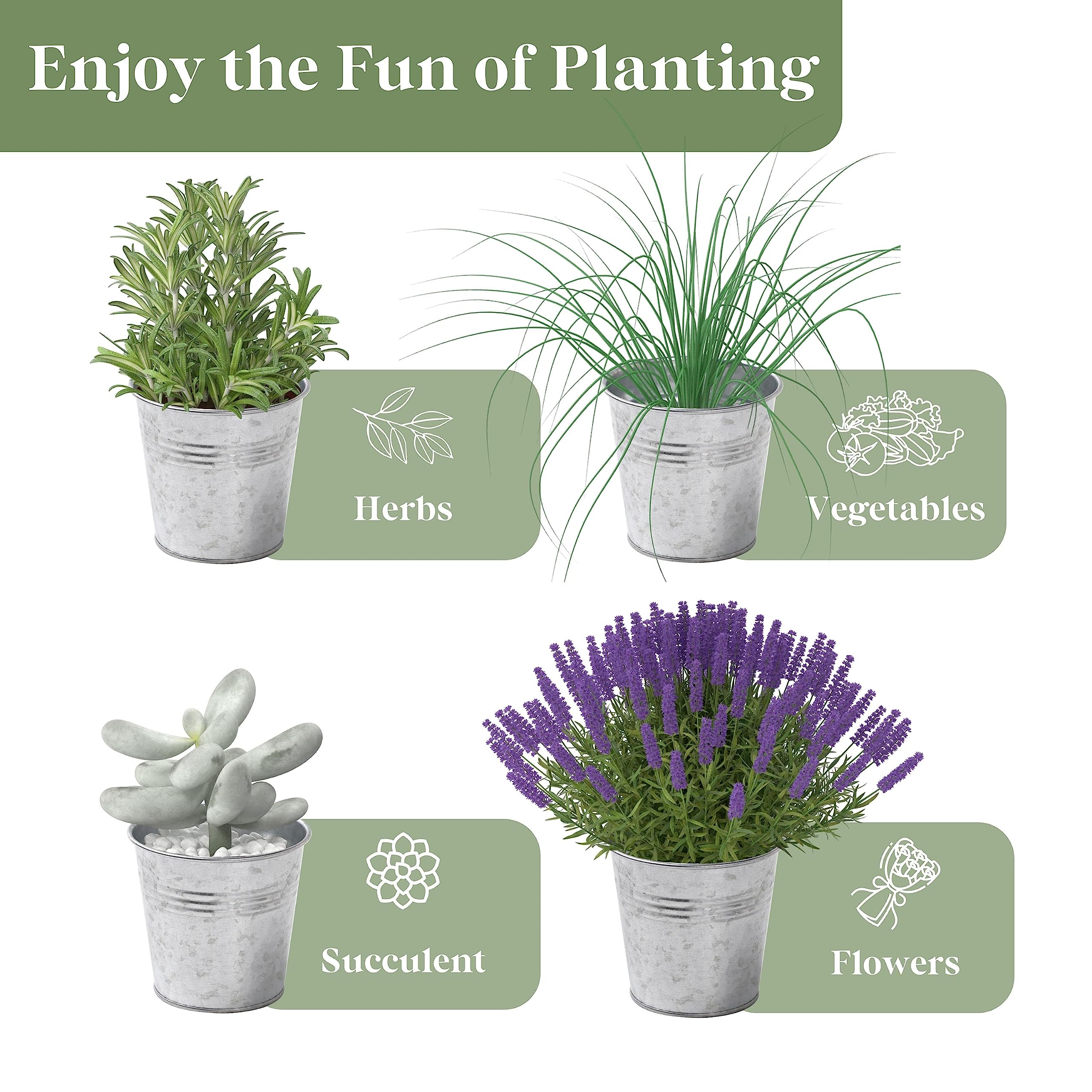 PERFNIQUE Indoor Herb Garden, Herb Planter for Indoor/Outdoor, Farmhouse Plant Pots, Windowsill Herb Garden with Tray(Planter only) Window Pots