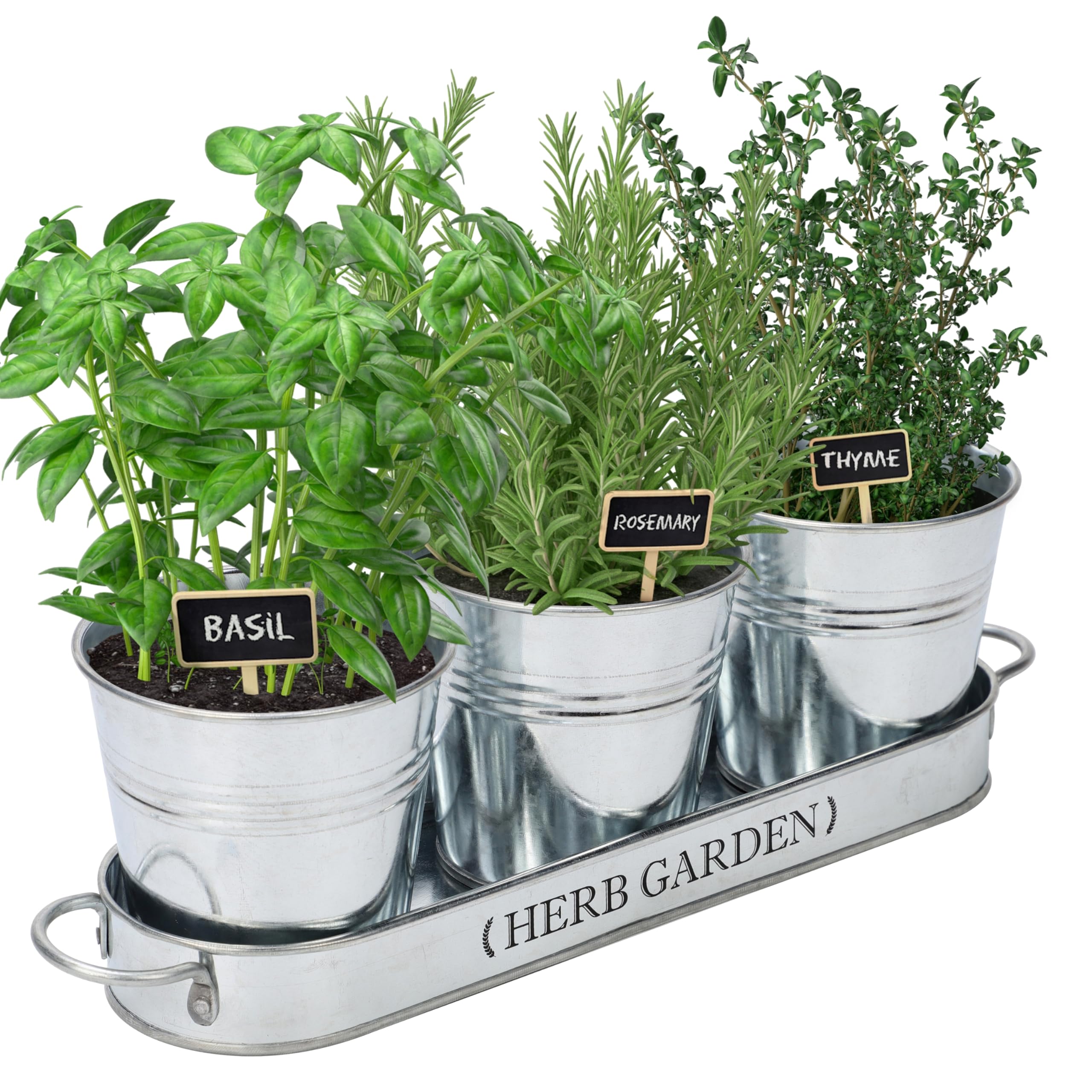 PERFNIQUE Indoor Herb Garden, Herb Planter for Indoor/Outdoor, Farmhouse Plant Pots, Windowsill Herb Garden with Tray(Planter only) Window Pots