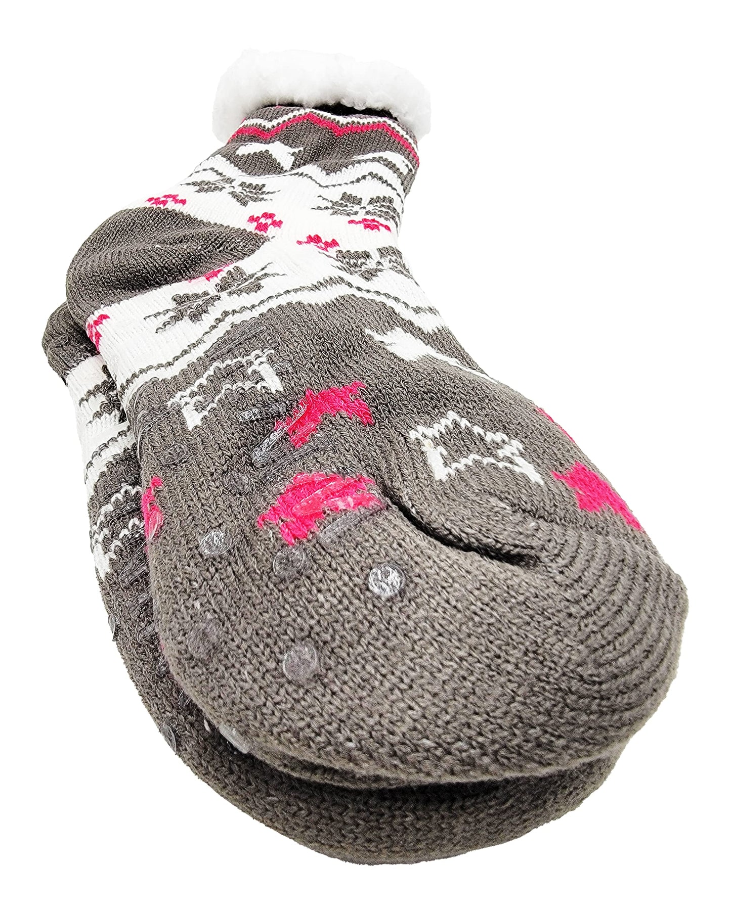 Winterlace Fuzzy Fluffy Slipper Socks, 3 Pairs Womens Sherpa Non Slip Plush Comfy Cozy Cabin Sock