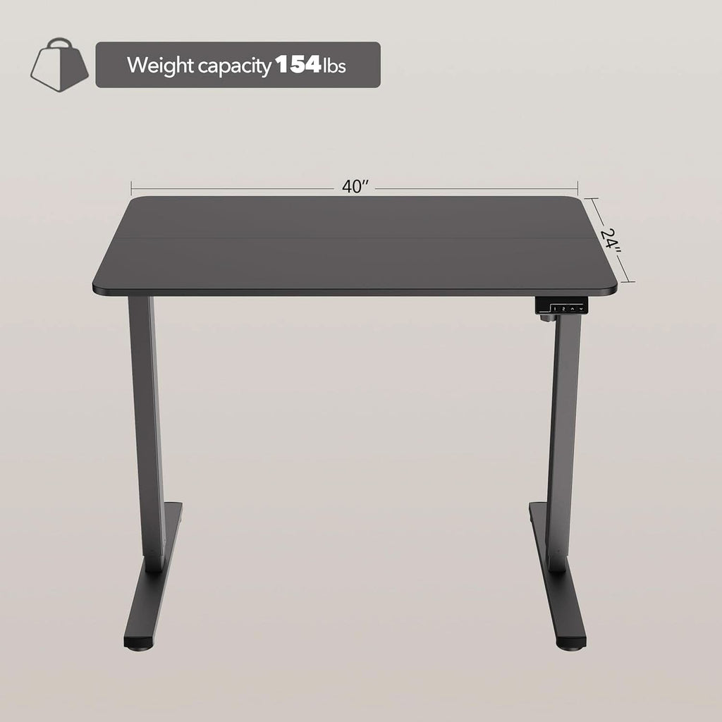 40x24 Inch Electric Standing Desk With Memory Presets Black