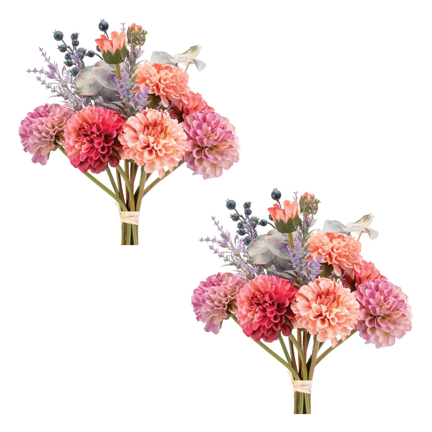 Set of 2 Mixed Zinnia Floral Bouquet