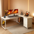 L Shaped Desk 61 Inch With USB Ports For Home Office