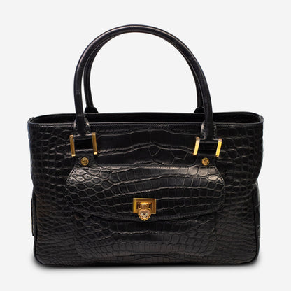 Chopard Riviera Matte Black Alligator Leather Handbag 95000-0178