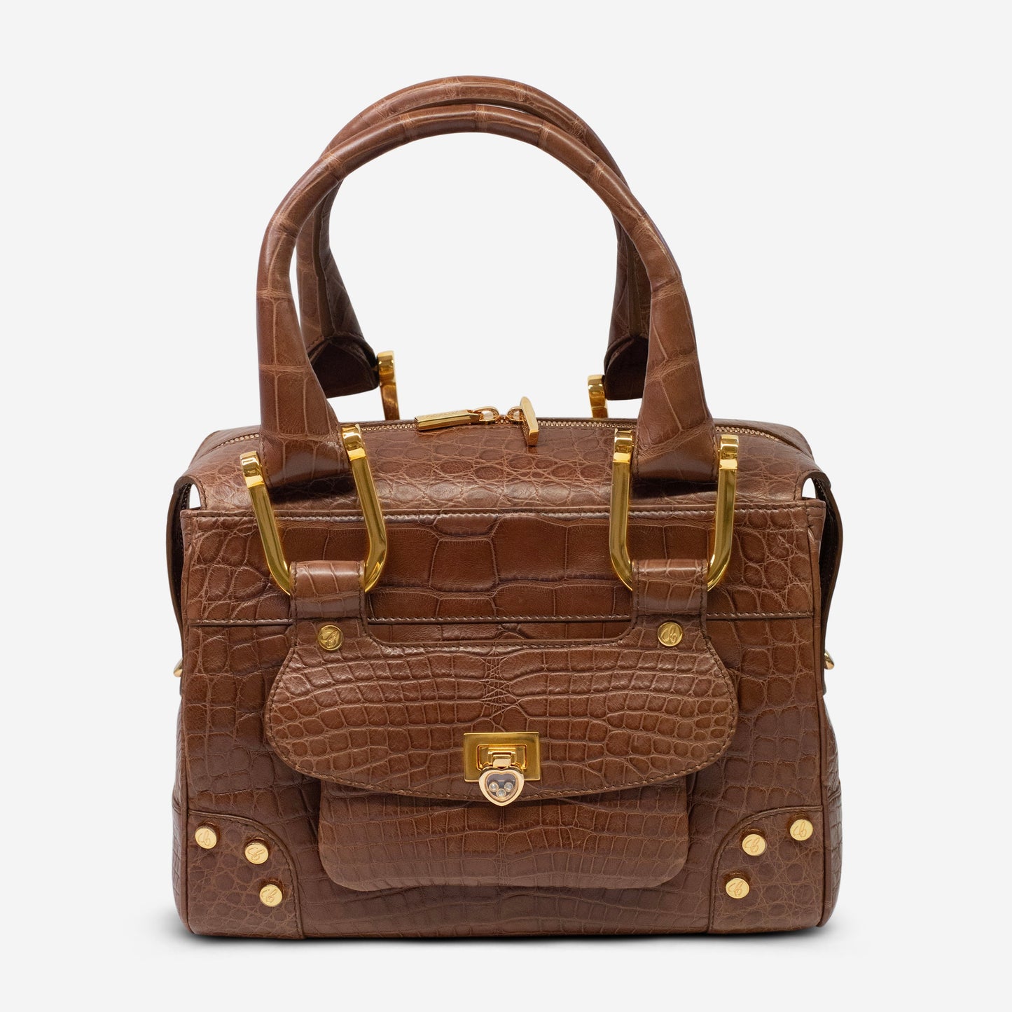 Chopard Caroline Mini Matte Brown Alligator Leather Handbag 95000-0193