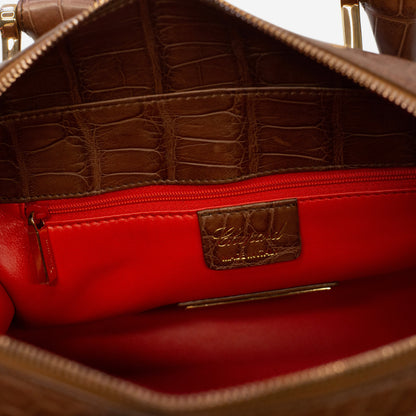 Chopard Caroline Mini Matte Brown Alligator Leather Handbag 95000-0193