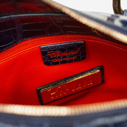 Chopard Caroline Mini Shiny Blue Alligator Leather Handbag 95000-0279