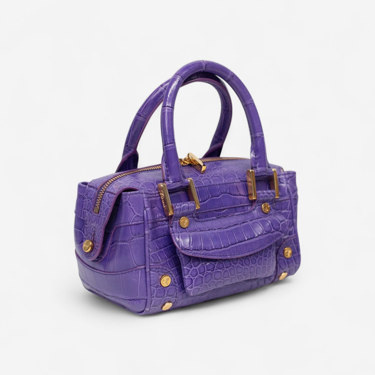 Chopard Baby Caroline Purple Shiny Alligator Leather Handbag 95000-0283