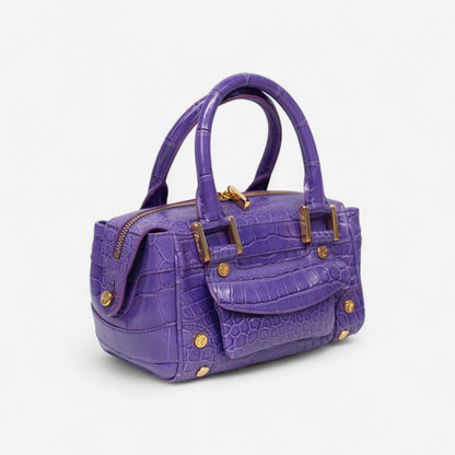 Chopard Baby Caroline Purple Shiny Alligator Leather Handbag 95000-0283