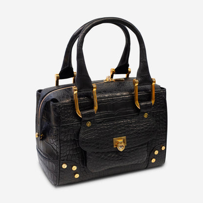 Chopard Caroline Mini Matte Black Alligator Leather Handbag 95000-0176