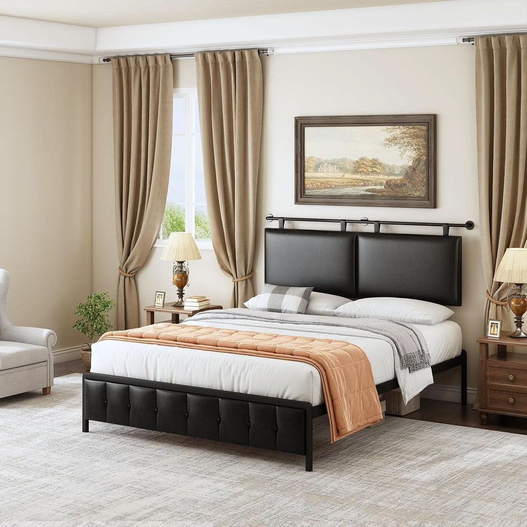 Modern King Size PU Leather Wall Mounted Headboard