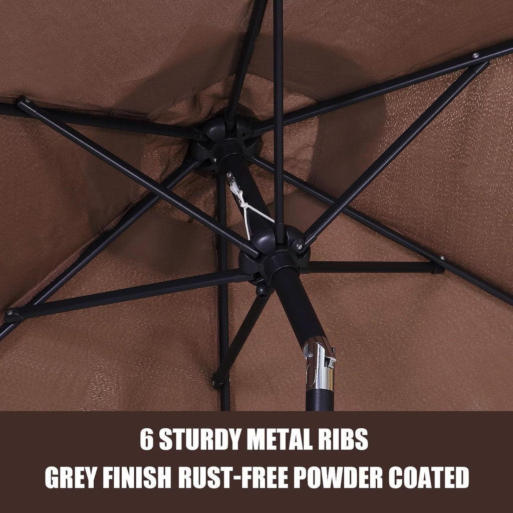 7.5 Foot Aluminum Patio Umbrella Tilt Crank Outdoor Shade