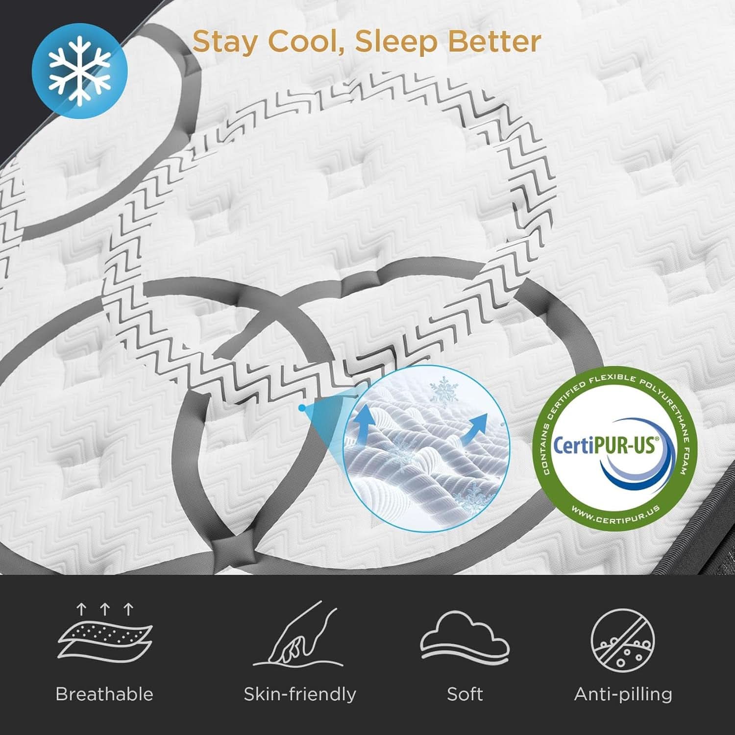 Queen TenInch Premium Gel Memory Foam Hybrid Mattress Eurotop