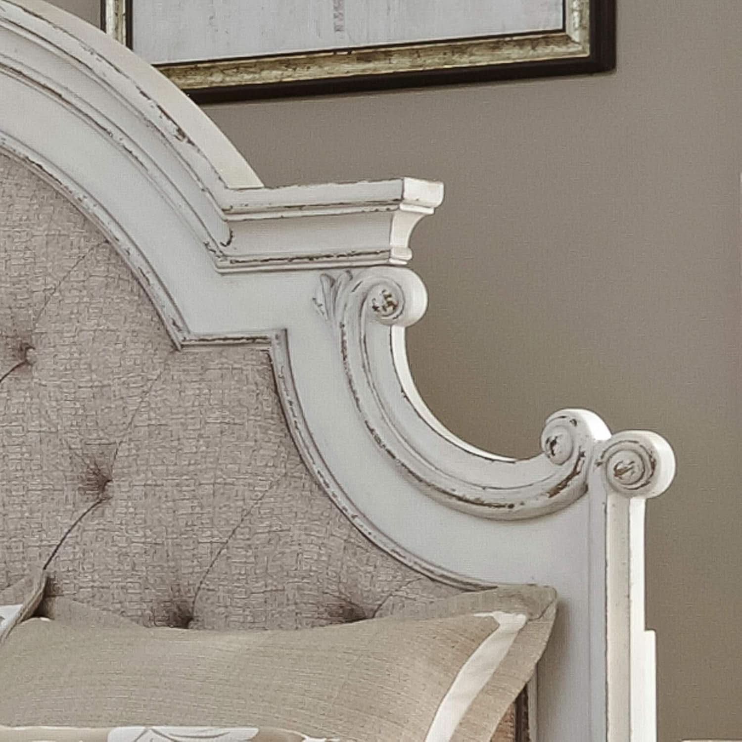 Magnolia Manor Queen Upholstered Headboard With Arched Crown