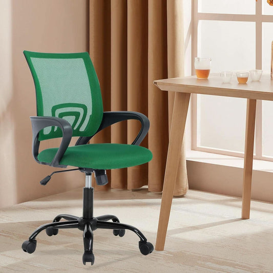 Ergonomic Green Office Chair With Adjustable Lumbar Support