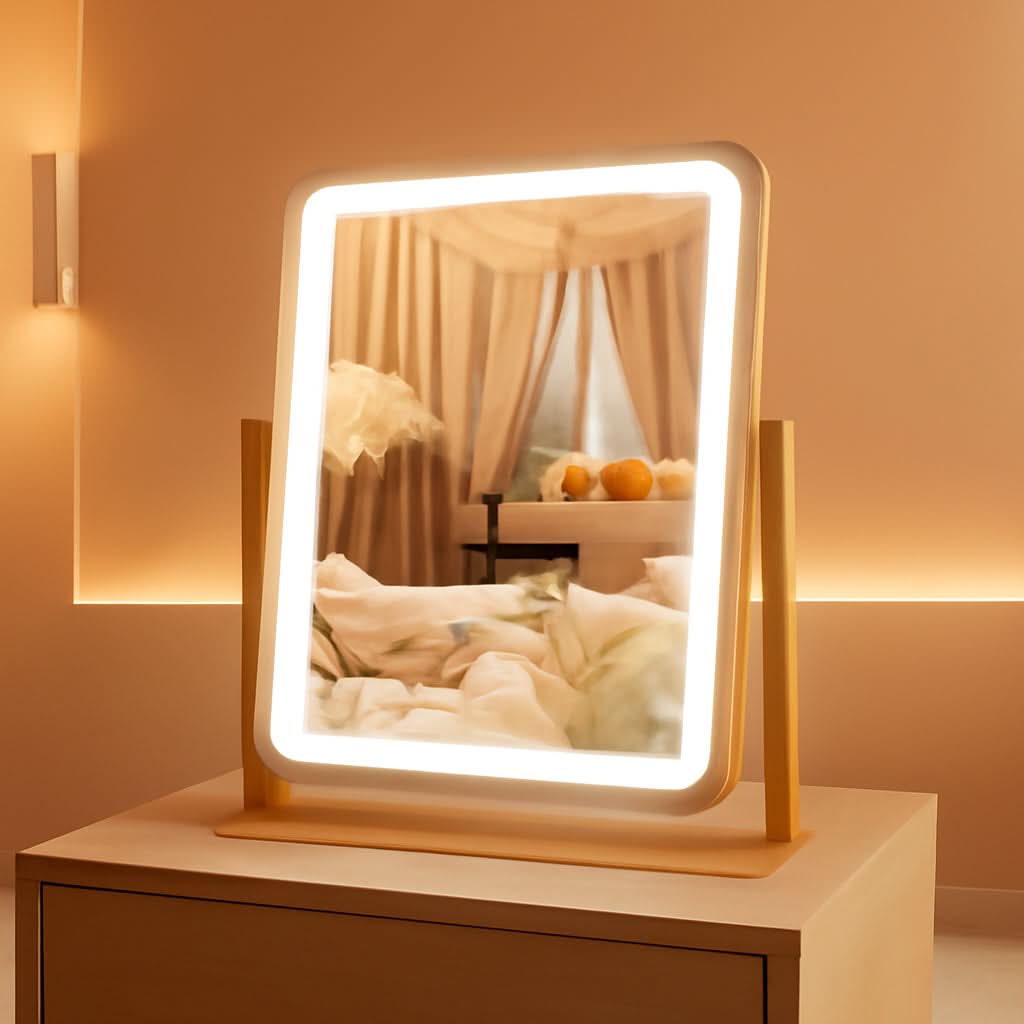 Vanity Makeup Mirror With Lights 12.6x15 Gold Touch Control