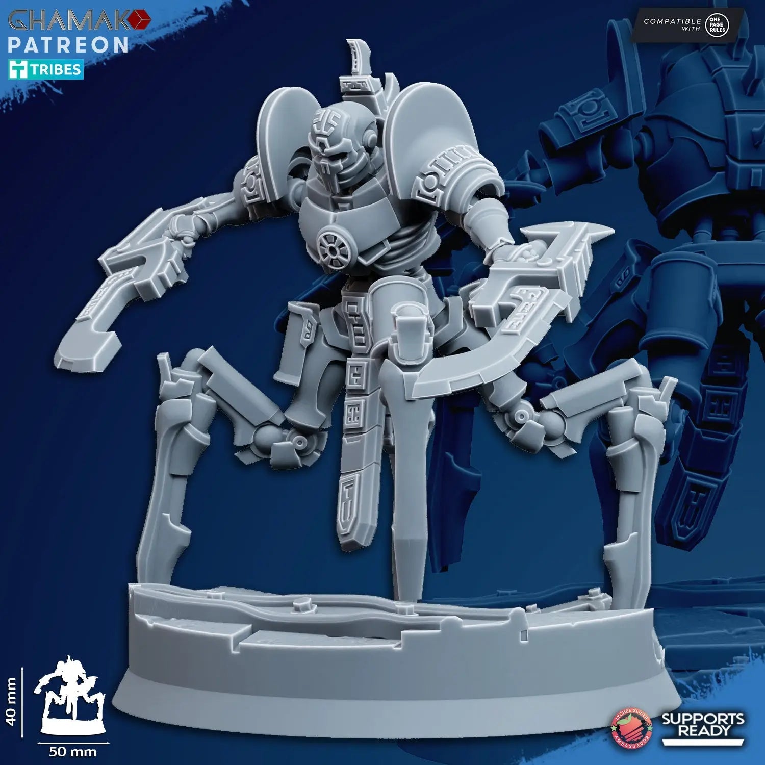 Vanquishers by Ghamak: Sci-fi 28/32mm Heroic Scale Miniature, 40mm tall, 7 Units