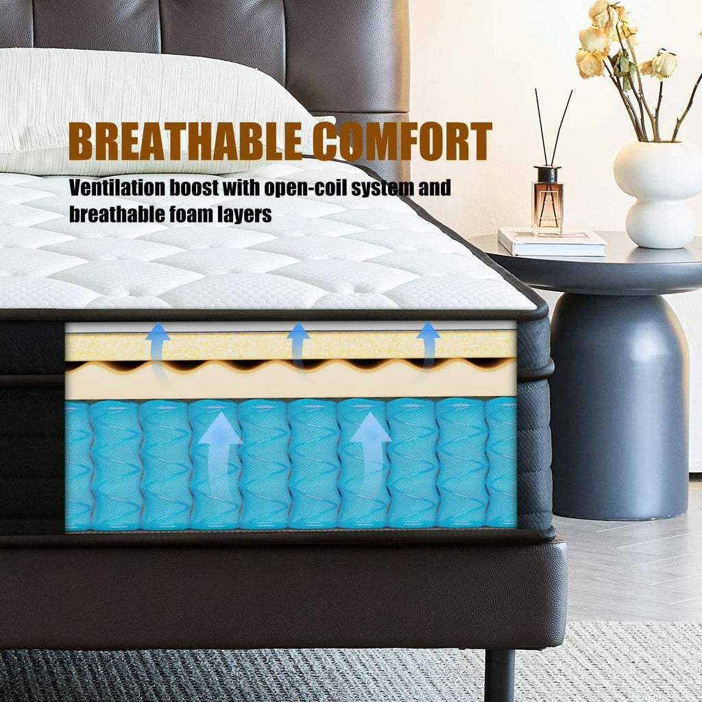 Twin 8 Inch Hybrid Mattress Pocket Spring Memory Foam
