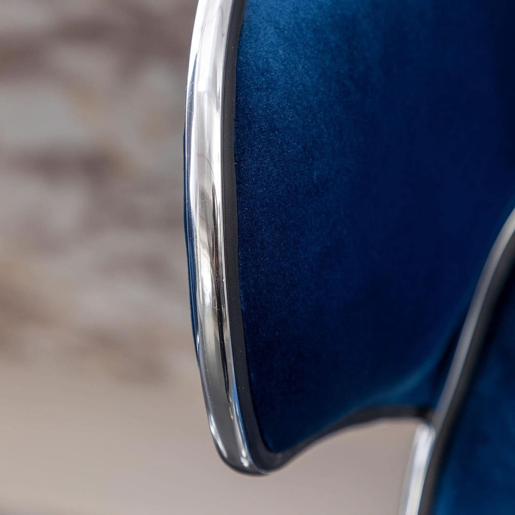 Blue Velvet Upholstered Adjustable Swivel Barstool Set Of 2