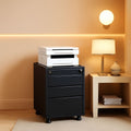 Compact Black Mobile Filing Cabinet Lockable With Drawers
