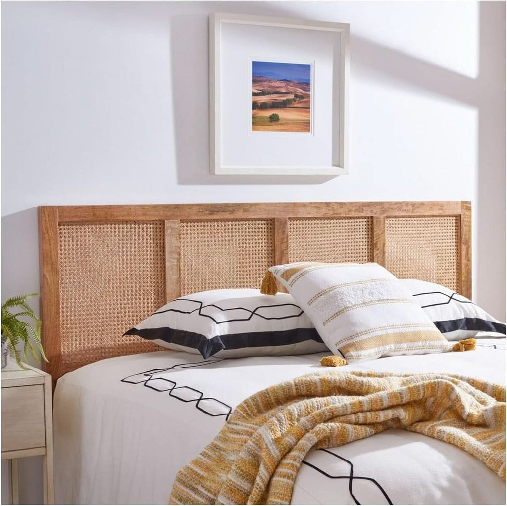 Natural Cane King Headboard with Sturdy Mango Wood