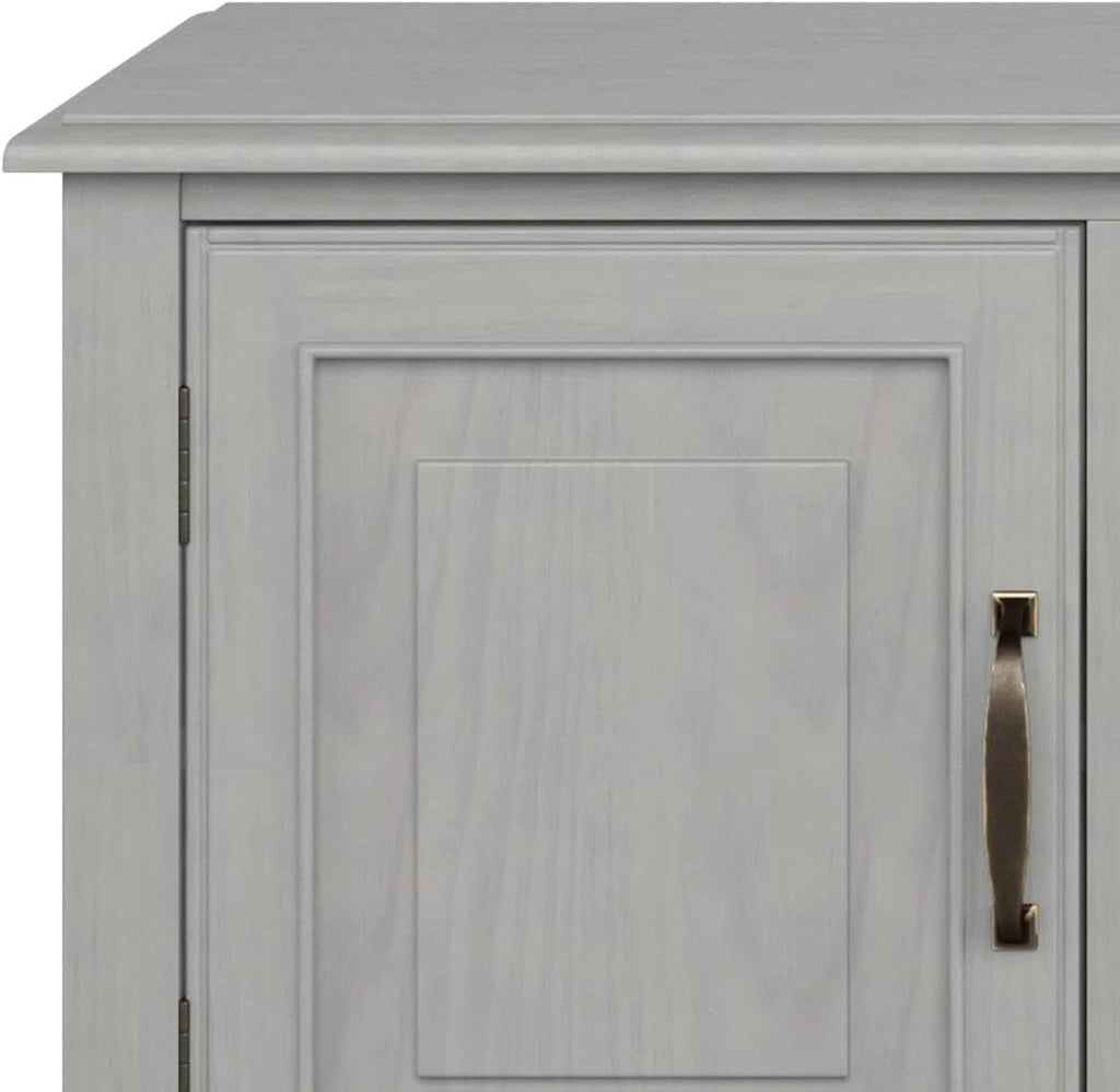 72 Inch Solid Wood TV Stand Fog Grey Up To 80 Inches