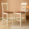 Quincy Counter Height Bar Stool Set Of 2 Buttermilk And Cherry