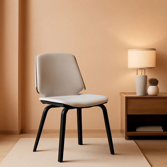 Gray Faux Leather Accent Dining Chair For Kitchen Table