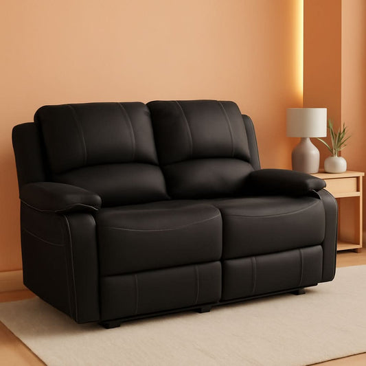 58 Inch Wall Hugger RV Theater Seats Double Recliner Black