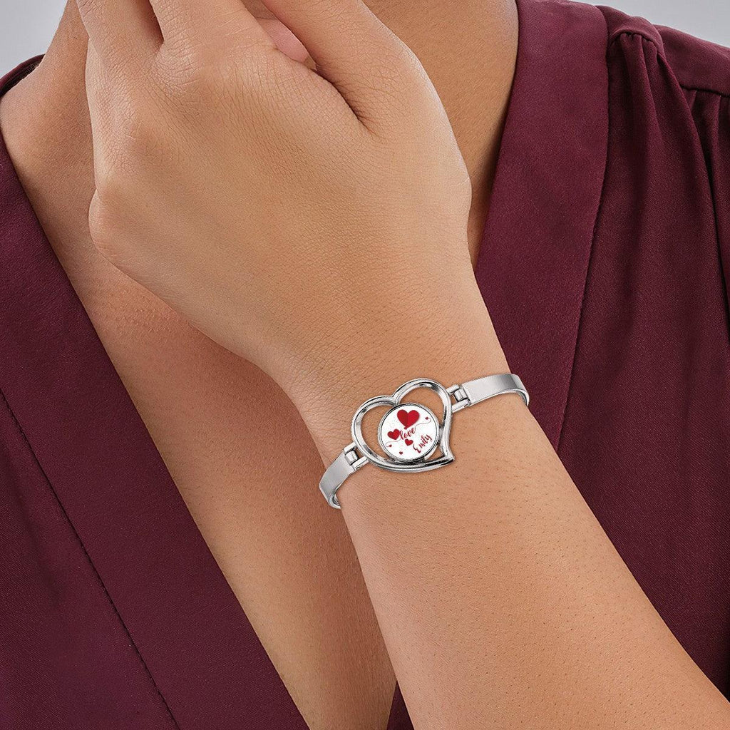 Personalised Heart Bracelet – Custom Name Love Bangle