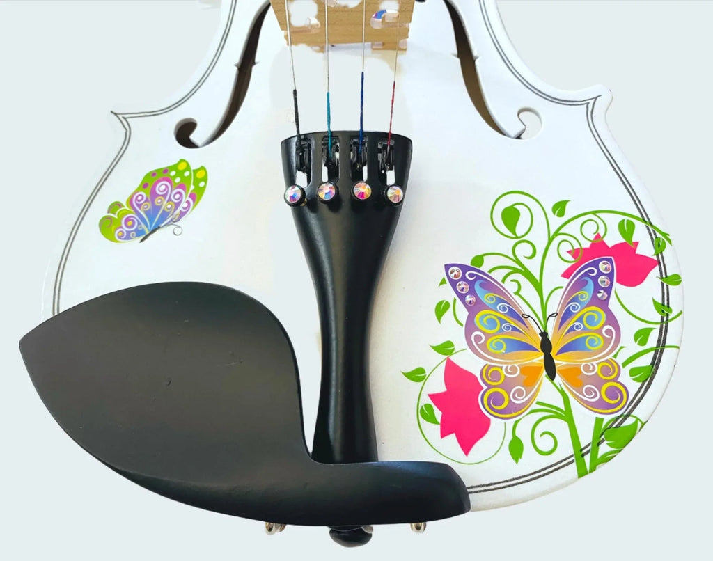 Rozanna's Butterfly Dream II White Bejeweled Violin Outfit