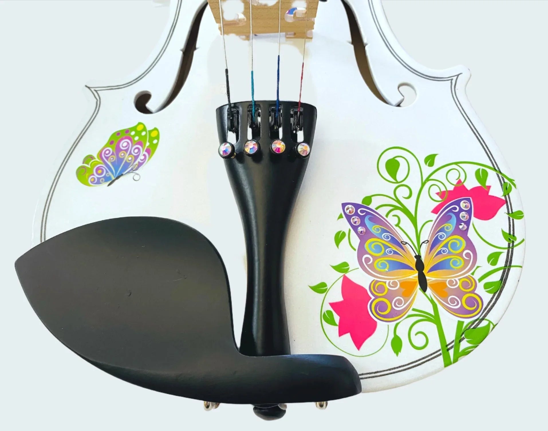 Rozanna's Butterfly Dream II White Bejeweled Violin Outfit