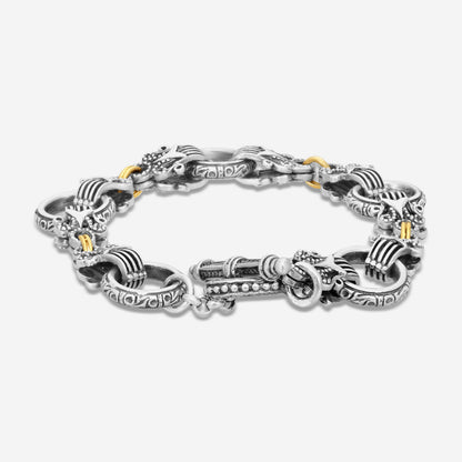 "KONSTANTINO – “Archive” Sterling Silver & 18K Yellow Gold Bracelet – BKJ67-130  Bracelet Length: 7.0 in."