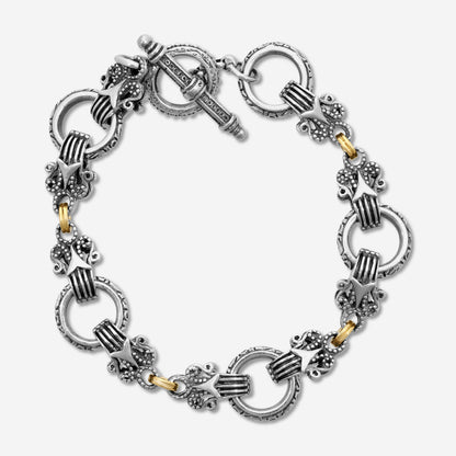 "KONSTANTINO – “Archive” Sterling Silver & 18K Yellow Gold Bracelet – BKJ67-130  Bracelet Length: 7.0 in."
