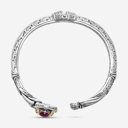 "KONSTANTINO – “Gen K” Sterling Silver & 18K Yellow Gold, Ruby Doublet Bracelet (RD: 9.50 mm) – BKJ682-546  Bracelet Length: 6.5 in."