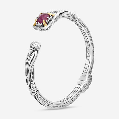 "KONSTANTINO – “Gen K” Sterling Silver & 18K Yellow Gold, Ruby Doublet Bracelet (RD: 9.50 mm) – BKJ682-546  Bracelet Length: 6.5 in."