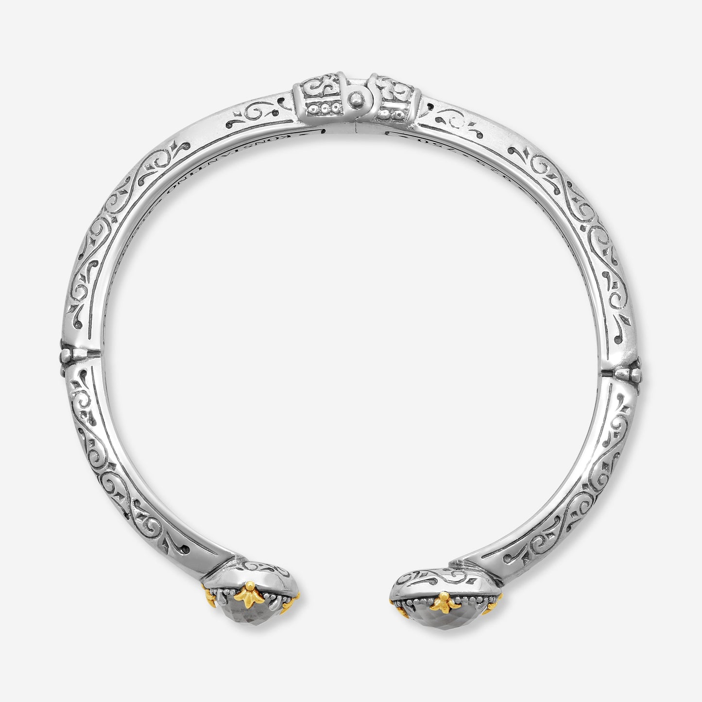 "KONSTANTINO – “Gen K 2” Sterling Silver & 18K Yellow Gold, Mother of Pearl & Mother of Pearl Doublet Bracelet (MOP: 8 mm / MOP: 9 mm) – BKJ730-464  Bracelet Length: 6.5 in."
