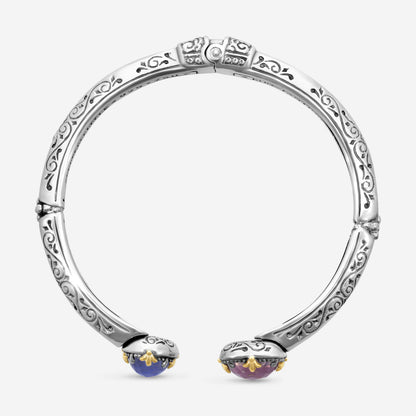 "KONSTANTINO – “Gen K 2” Sterling Silver & 18K Yellow Gold, Pink Corundum & Pink Corundum Doublet Bracelet (PCR: 8 mm / PCD: 9 mm) – BKJ730-657  Bracelet Length: 6.5 in."