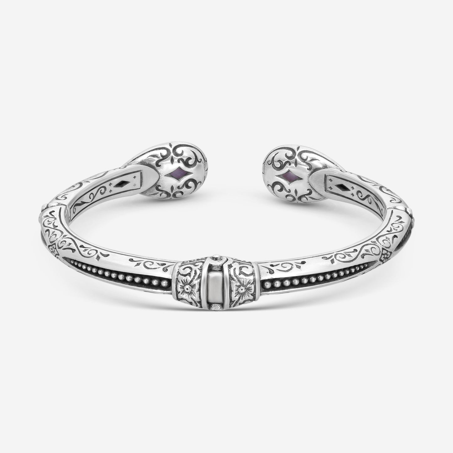 "KONSTANTINO – “Gen K 2” Sterling Silver & 18K Yellow Gold, Amethyst Triplet Bracelet (AT: 14 x 8.5 mm x 2 stones) – BKJ735-653  Bracelet Length: 6.5 in."