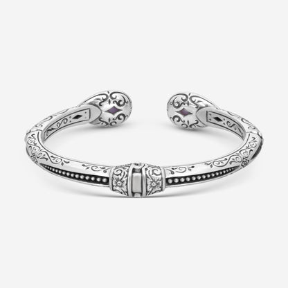 "KONSTANTINO – “Gen K 2” Sterling Silver & 18K Yellow Gold, Amethyst Triplet Bracelet (AT: 14 x 8.5 mm x 2 stones) – BKJ735-653  Bracelet Length: 6.5 in."