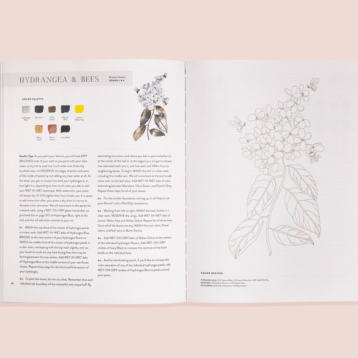 Watercolor Workbook: Flowers, Feathers, and Animal Friends