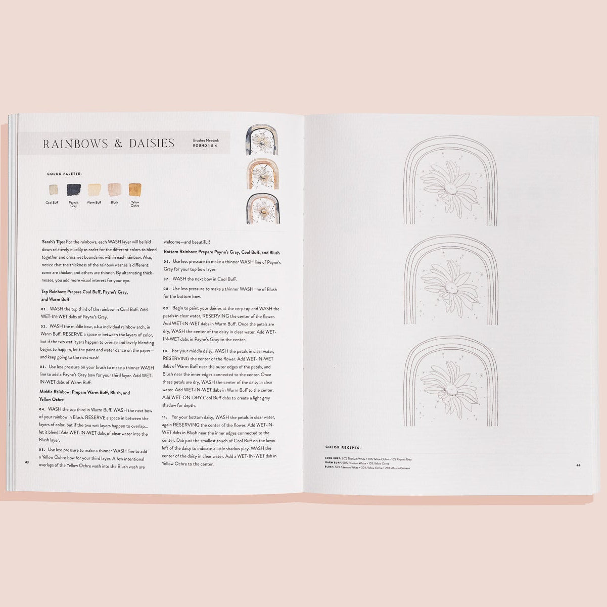 Watercolor Workbook: Flowers, Feathers, and Animal Friends