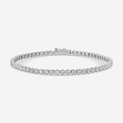 Mémoire - Milgrain 18K White Gold Line Diamond Bracelet CBDD134-18KW