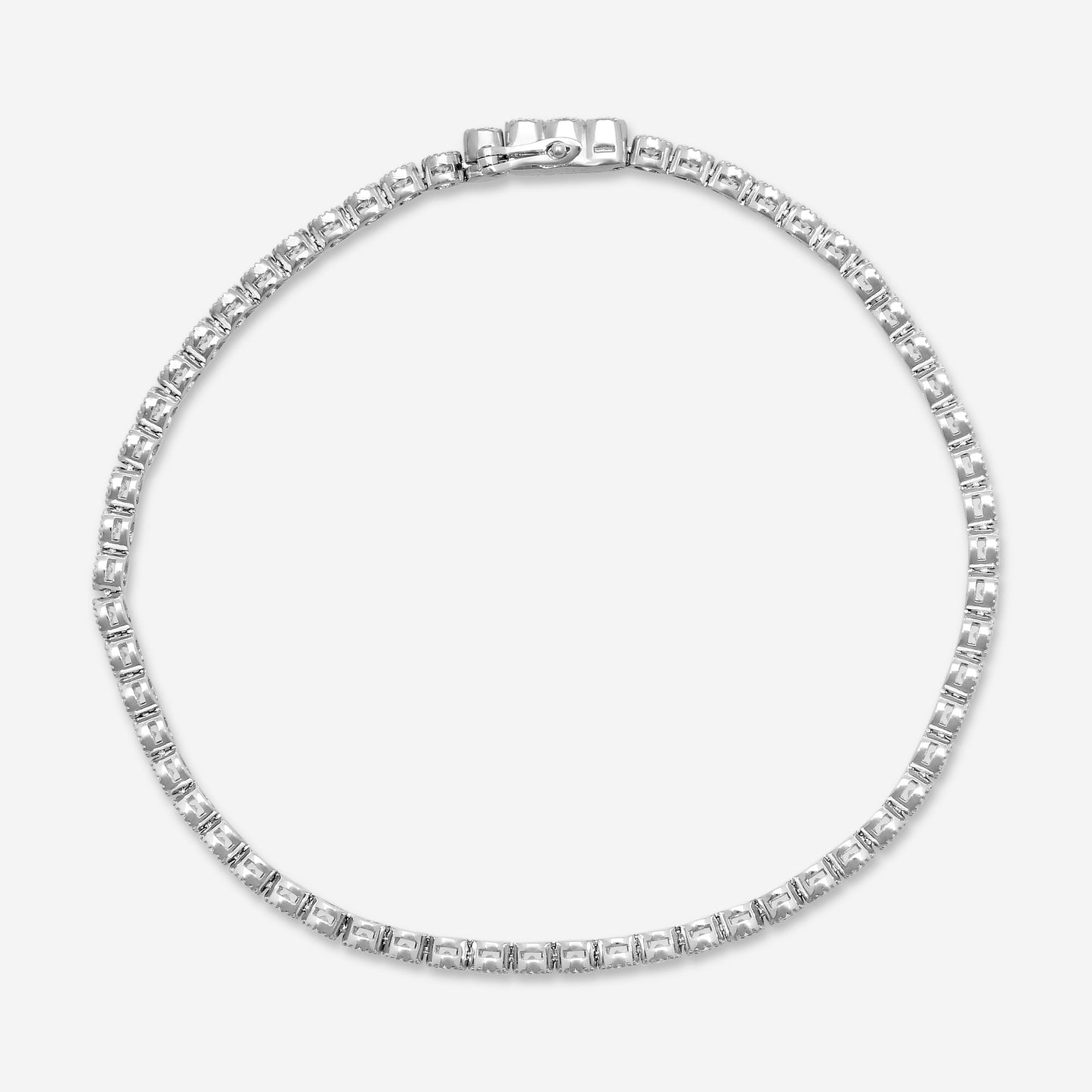 Mémoire - Milgrain 18K White Gold Line Diamond Bracelet CBDD134-18KW