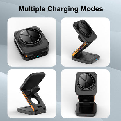 FlexiTrip Foldable Wireless Charger – Compact, Fast Charging, Portable Design for iPhone, Android, and Qi-Enabled Devices