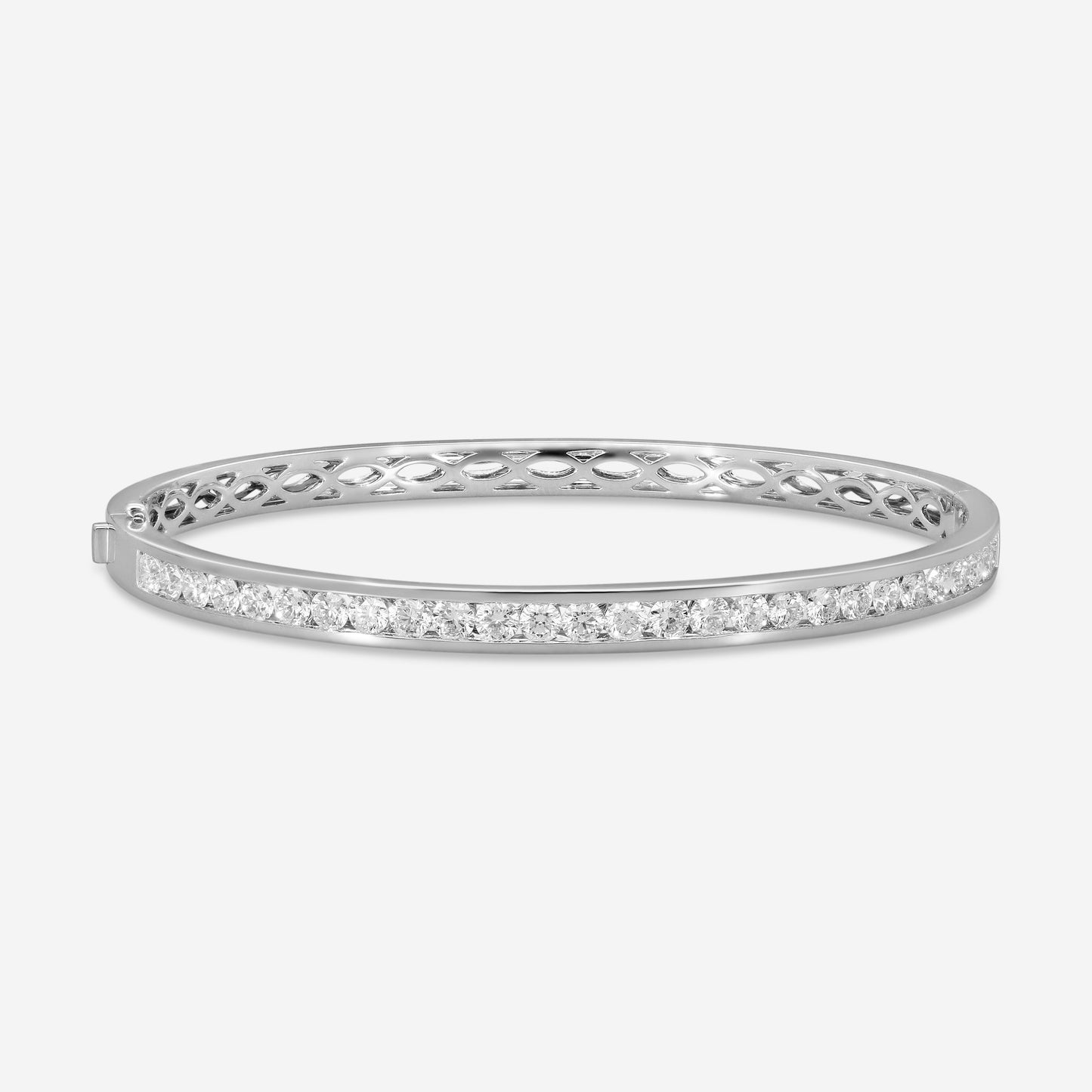 Mémoire - Channel Set Diamond Bangle 2.30ctw 18K White Gold Bracelet FGCS123-18KW
