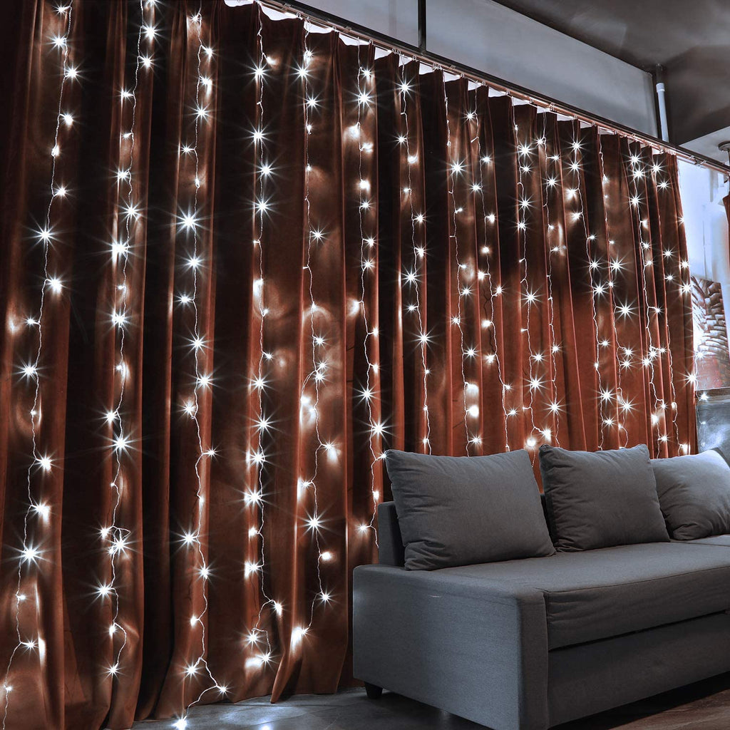 300 LED 9ft x 9ft Twinkling Curtain Lights Plug in